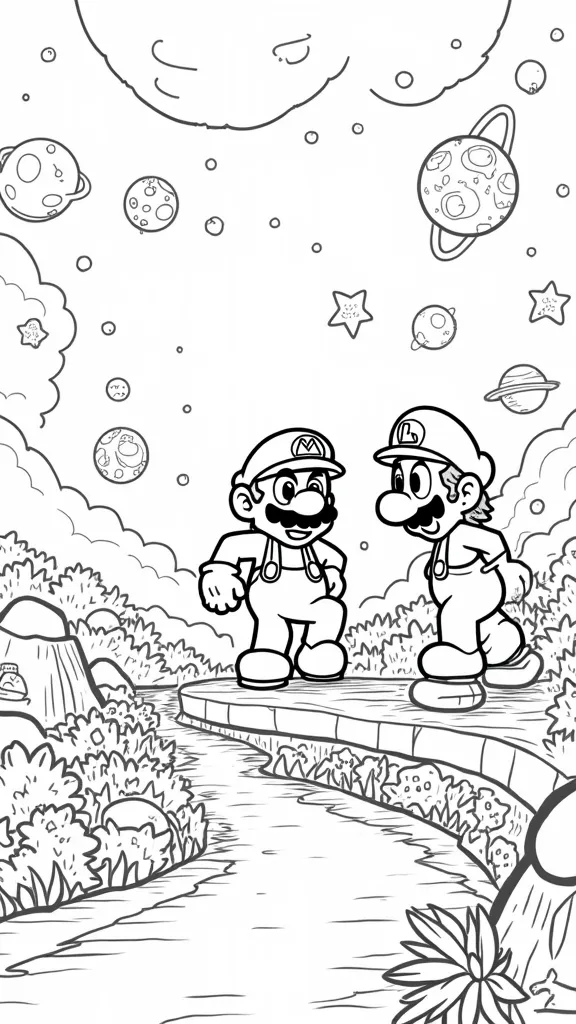 Páginas para colorear de Super Mario Galaxy